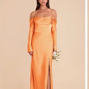 NEW Birdy Grey Maya Dress in Matte Satin Apricot - Bridesmaid Dress